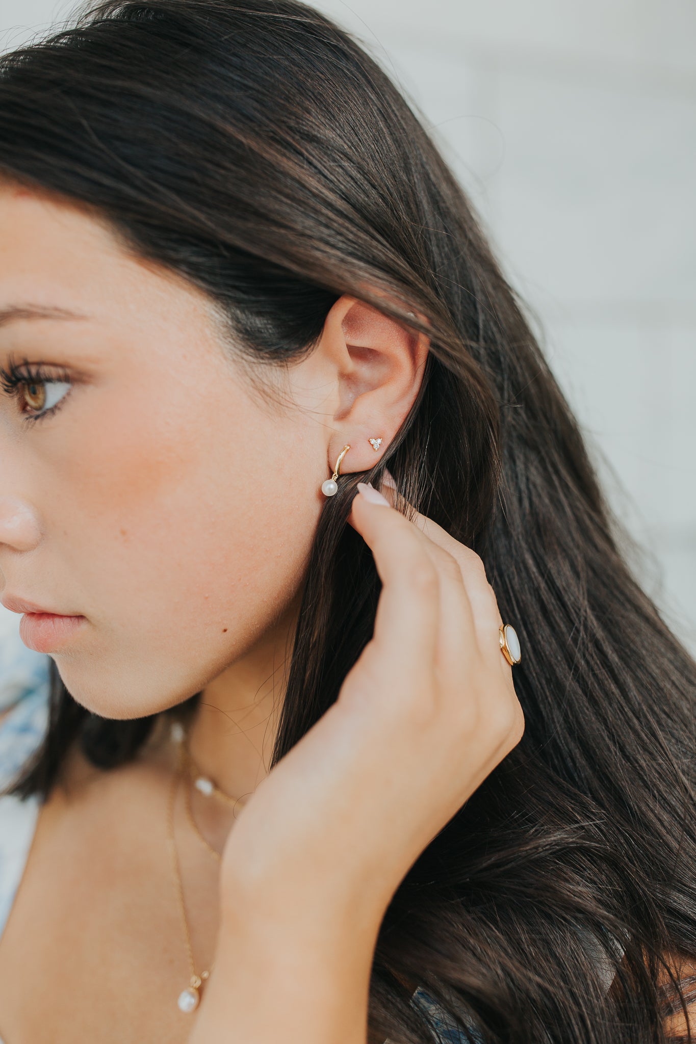 The Ainslee Tiny Pearl Hoops