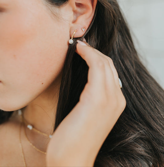 The Ainslee Tiny Pearl Hoops