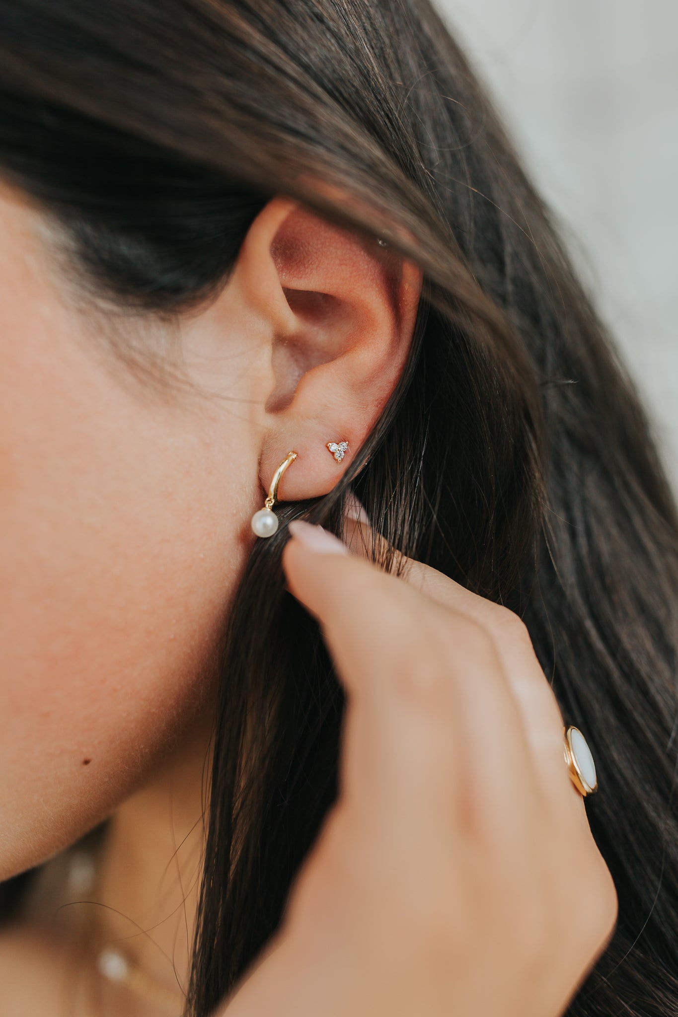The Ainslee Tiny Pearl Hoops