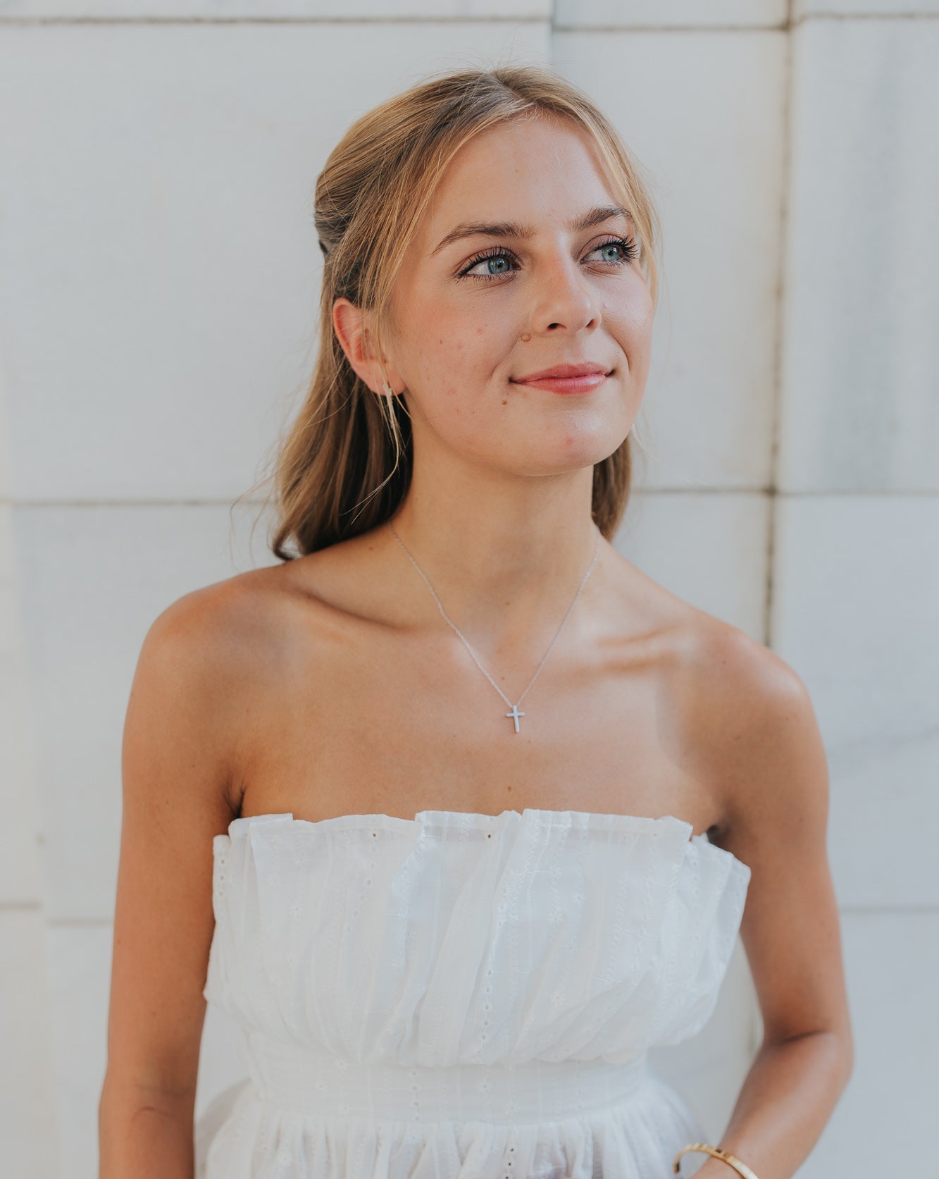 The Marie Cross Necklace in Silver