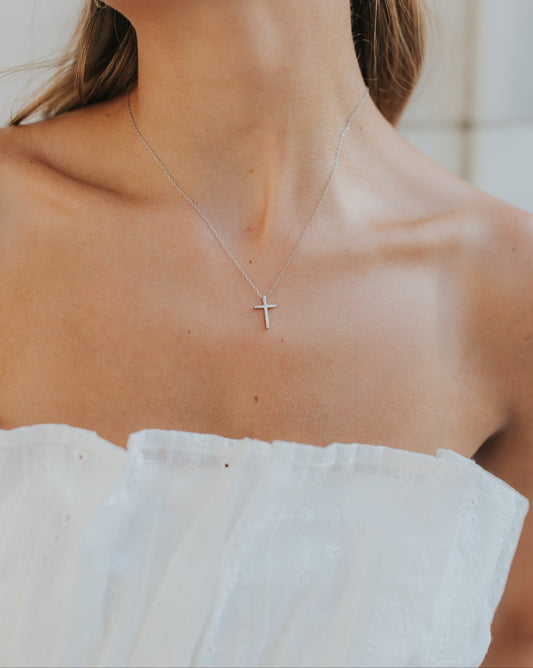 The Marie Cross Necklace in Silver