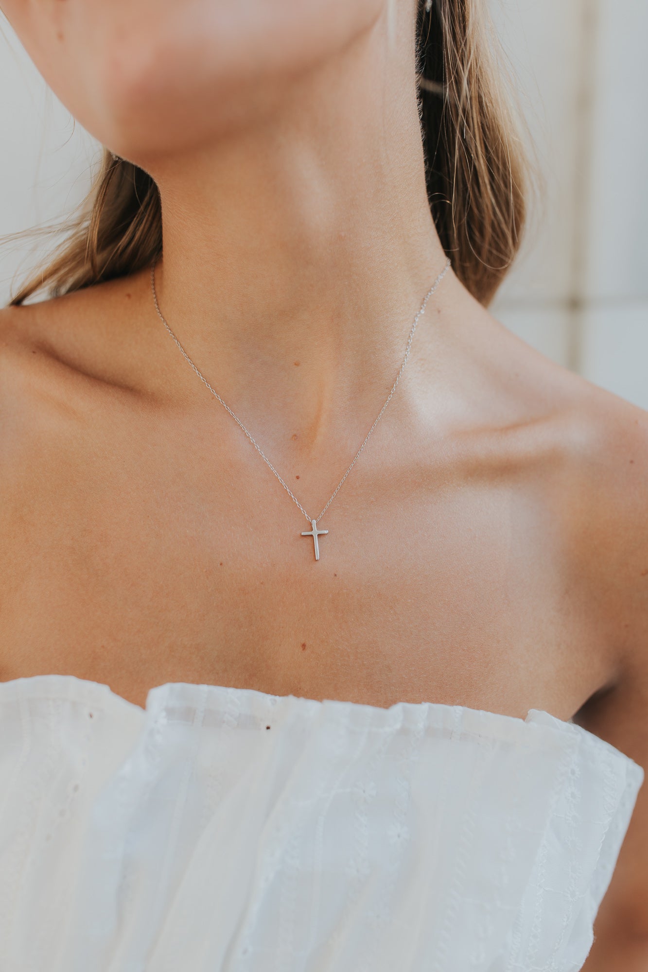 The Marie Cross Necklace in Silver