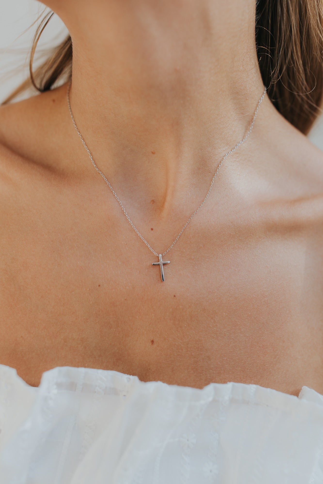 The Marie Cross Necklace in Silver