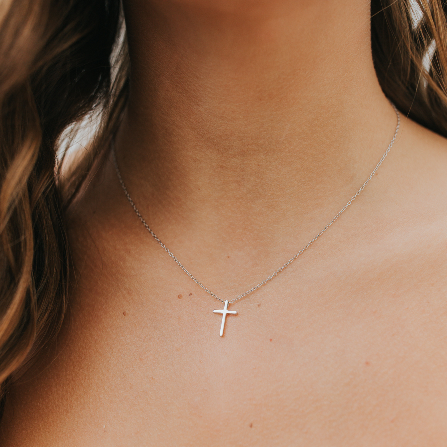 The Marie Cross Necklace in Silver