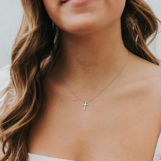 The Marie Cross Necklace in Silver