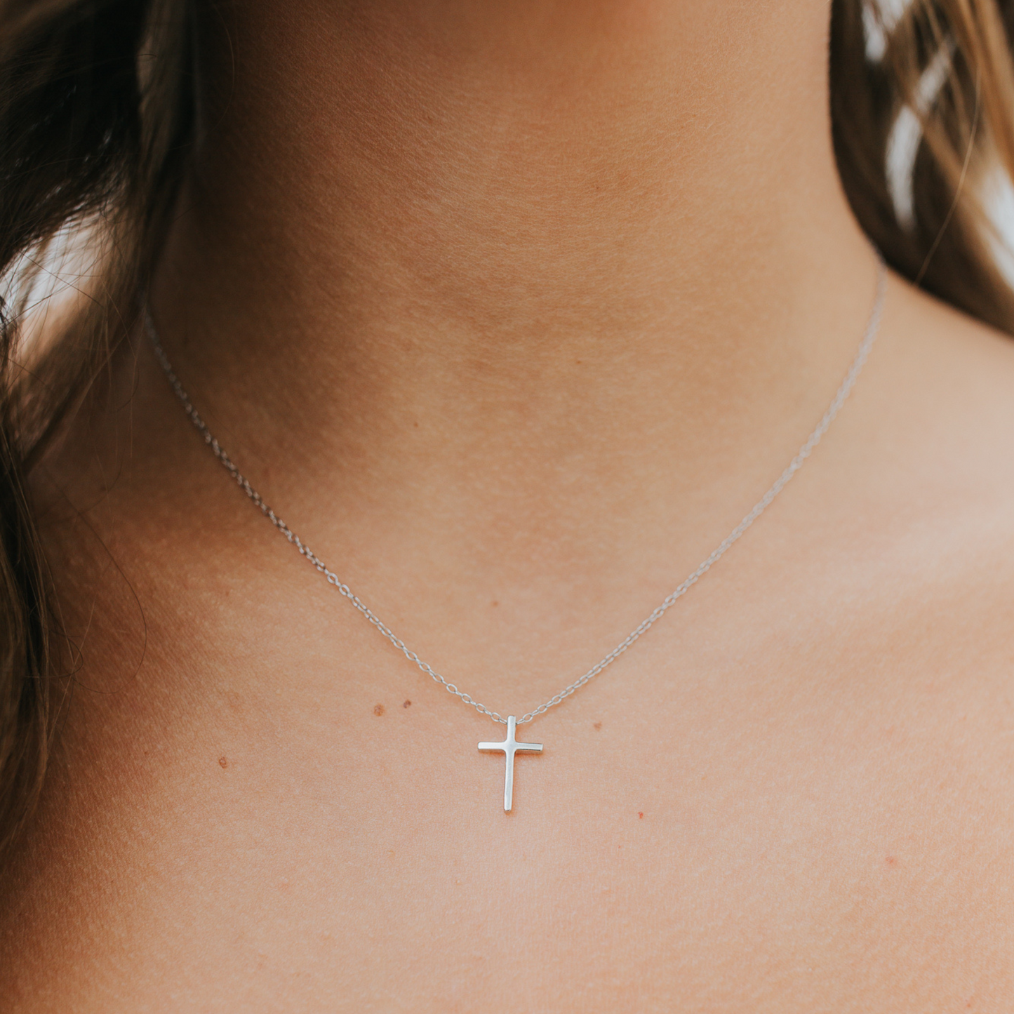 The Marie Cross Necklace in Silver