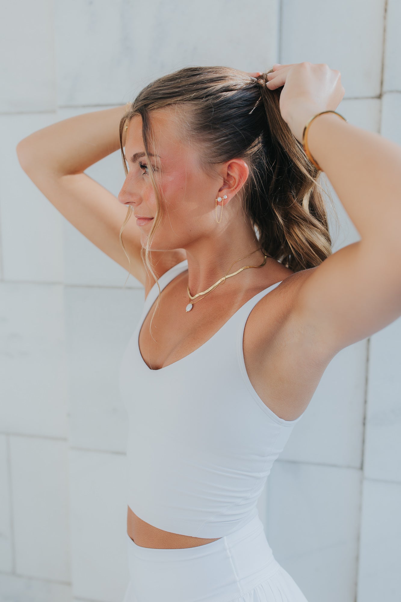 The June Pearl Studs in Gold
