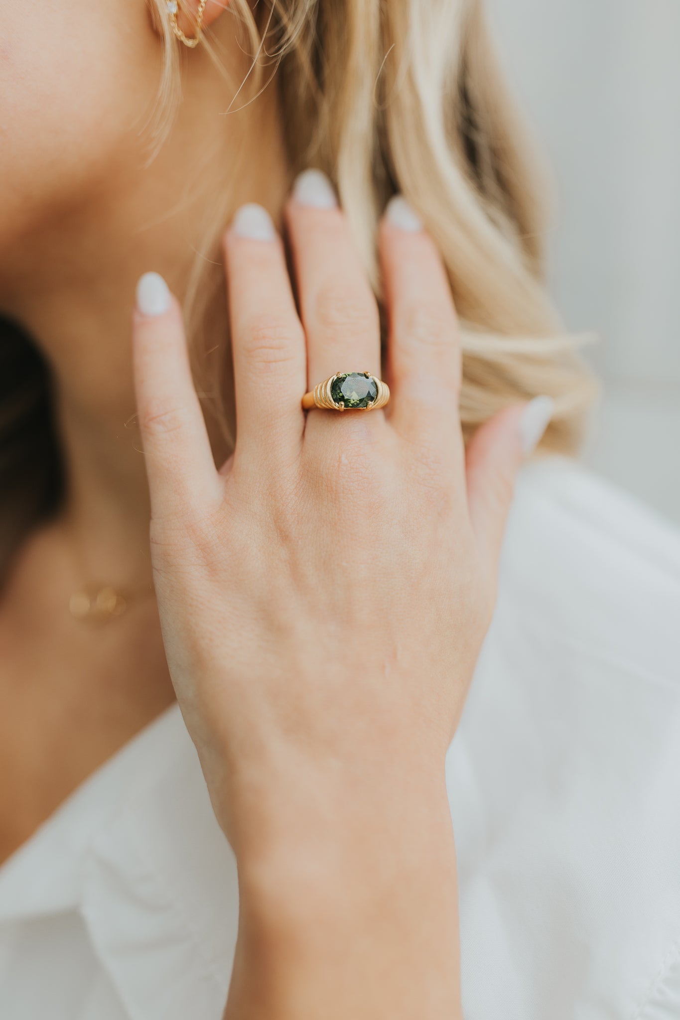 The Maddie Ring in Emerald