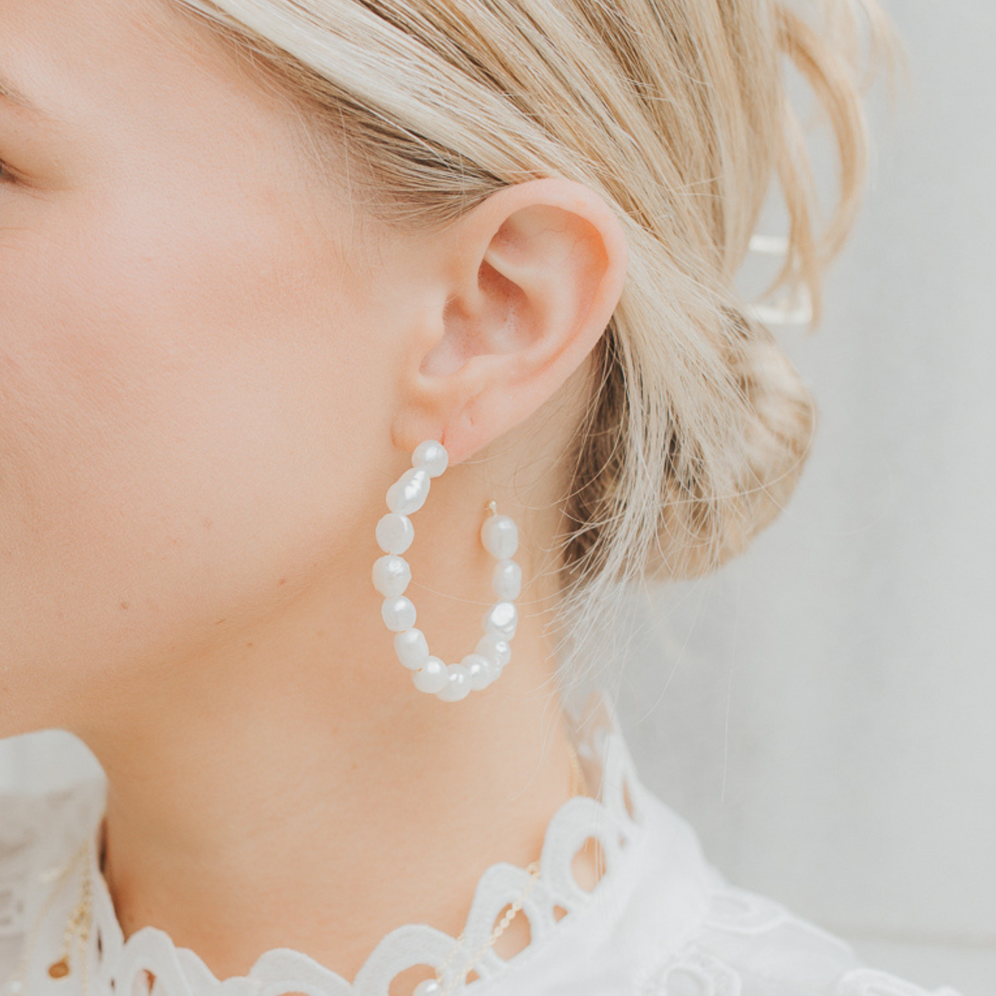 The Paige Pearl Hoops