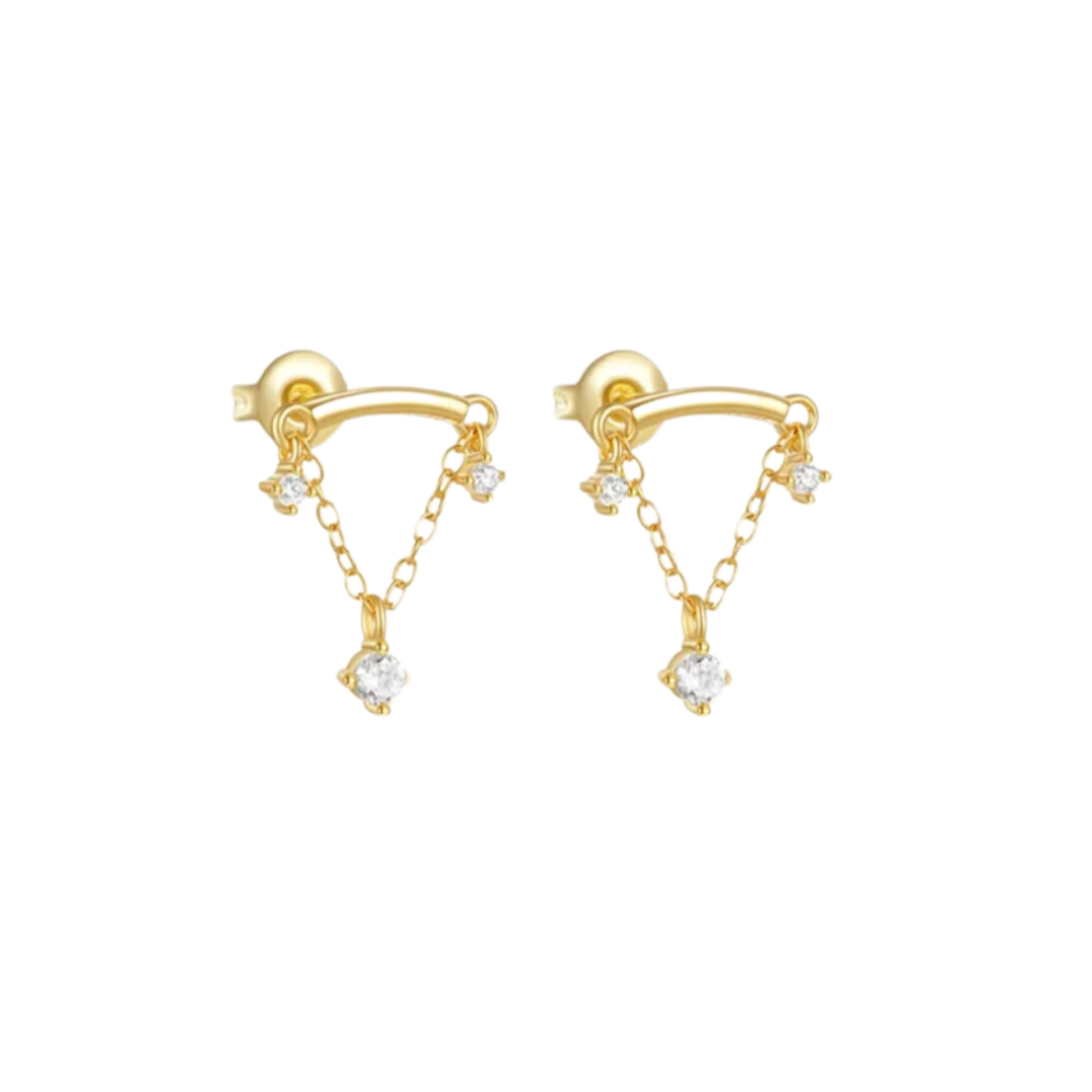 The Stella Tri Studs in Gold